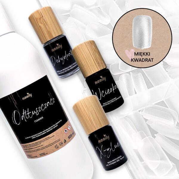 zestaw tipsów do paznokci, tipsy kwadrat