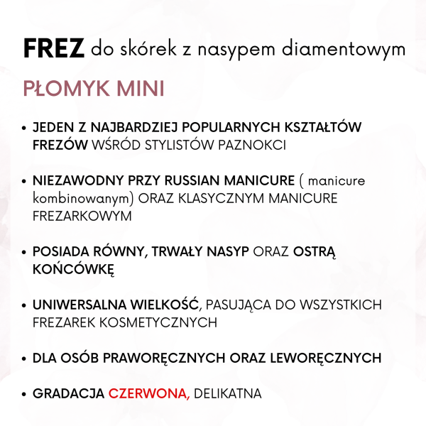 Frez do skórek PŁOMYK MINI z nasypem diamentowym - obrazek 2