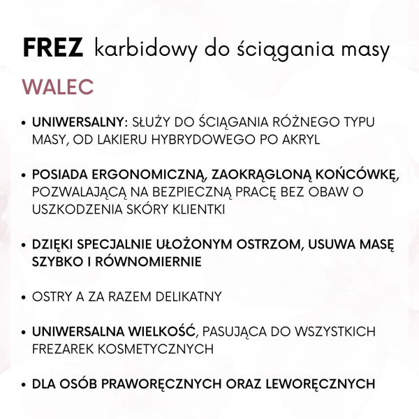 Frez karbidowy do masy walec