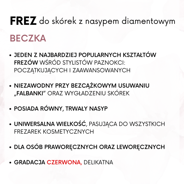 Frez do skórek BECZKA z nasypem diamentowym - obrazek 2