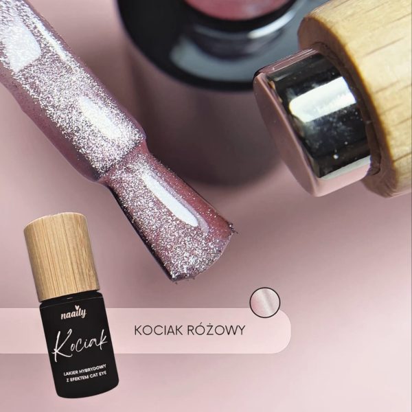 Kociak różowy - lakier hybrydowy z efektem cat eye 5ml - obrazek 2