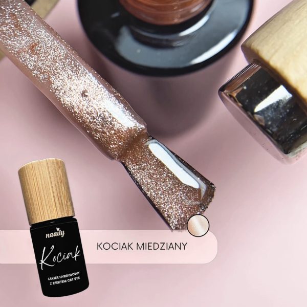Kociak miedziany - lakier hybrydowy z efektem cat eye 5ml - obrazek 2