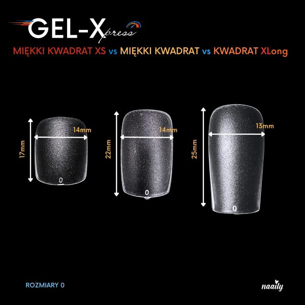 Gel-Xpress | metoda „Soft Gel Tips”- MIĘKKI KWADRAT XS - obrazek 2